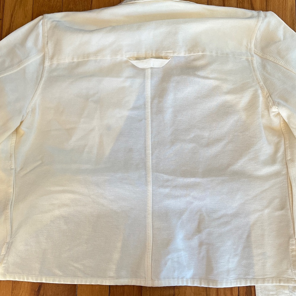 VINCE textured shacket shirt jacket in bone Size Large - Picture 6 of 6